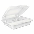 Dart , Large Foam Carryout, Food Container, 3-Compartment, White, 9-2/5x9x3 90HT3R